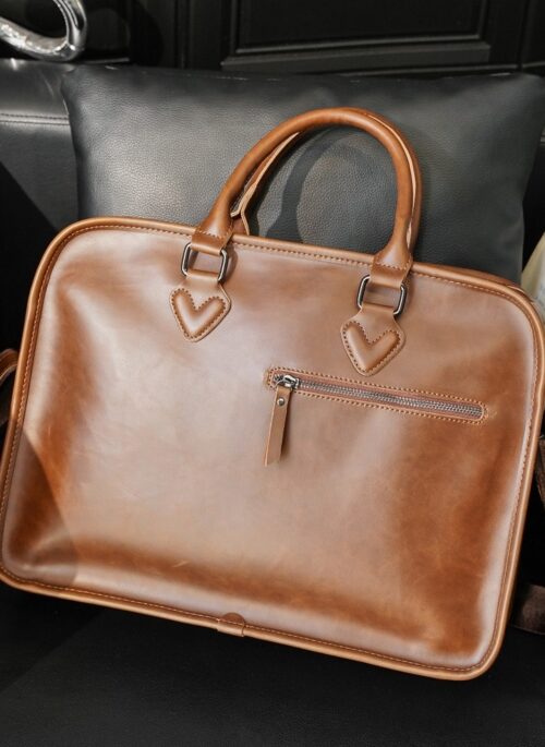 Brown Faux Leather Briefcase | Choi Seung Hyo - Love Next Door