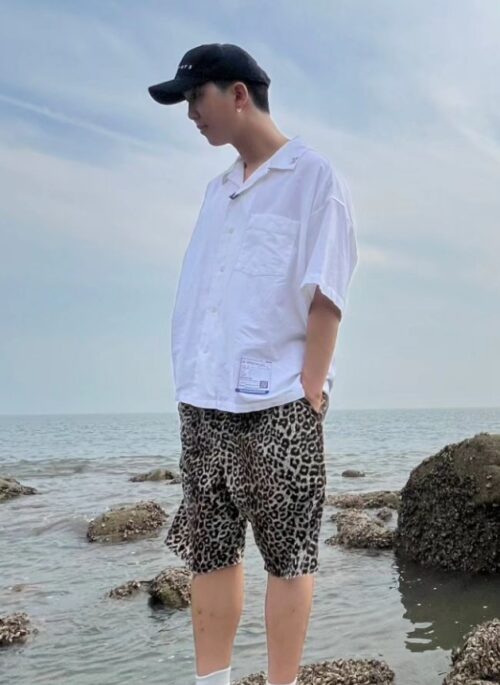 Brown Leopard Print Casual Shorts | RM - BTS