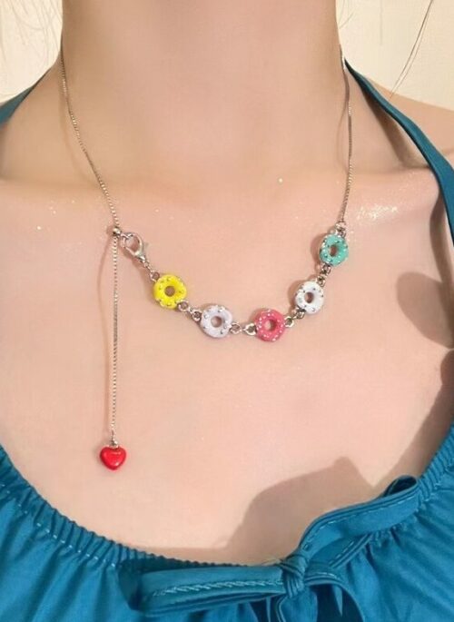 Multicolored Candy Adjustable Necklace | Eunchae - Le Sserafim