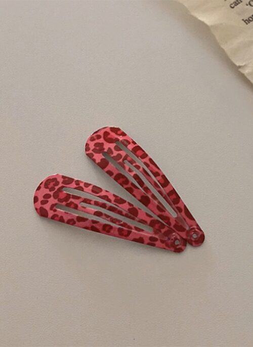 Pink Leopard Print Hair Clip | Leeseo - IVE