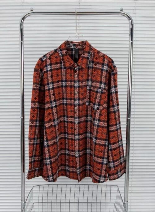 Red Plaid Cross Pattern Shirt | Felix - Stray Kids