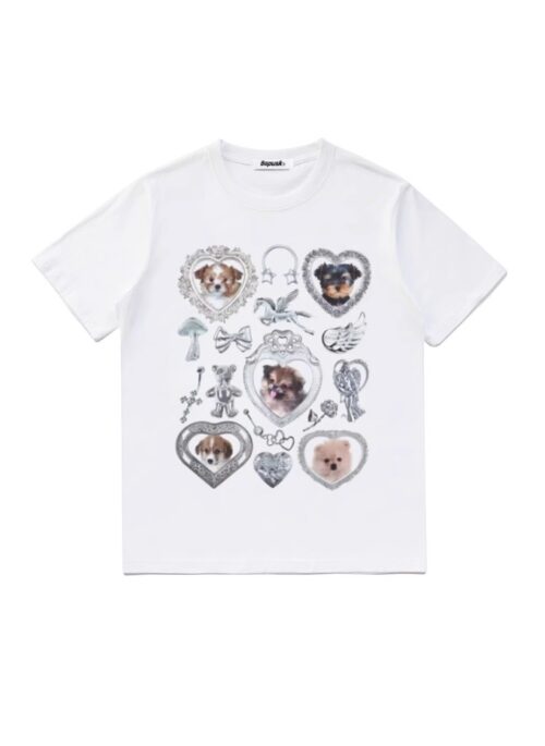 White Chrome Framed Puppy T-Shirt | Shuhua - (G)I-DLE