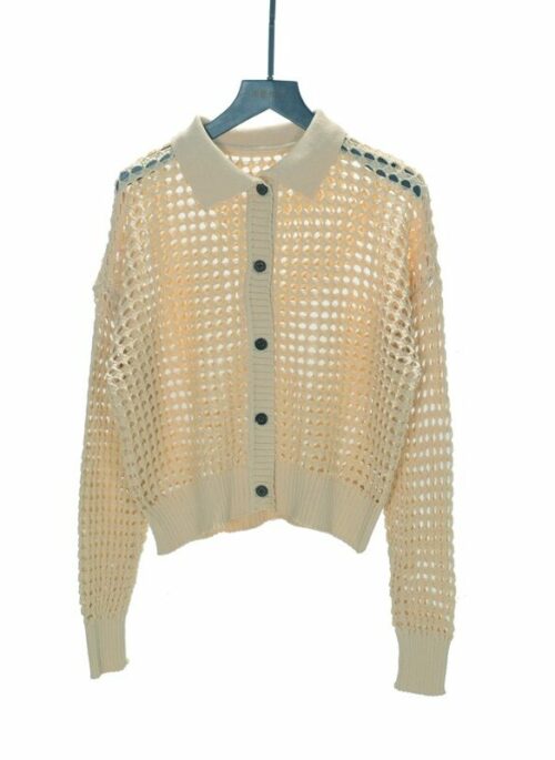 Beige Collared Net Cardigan | Kang Bit Na - The Judge From Hell