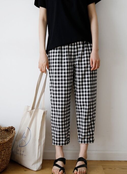 Black And White Checkered Ankle Pants | Sunoo - Enhypen