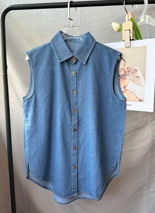 Blue Sleeveless Denim Top | Baek Seok Ryu - Love Next Door