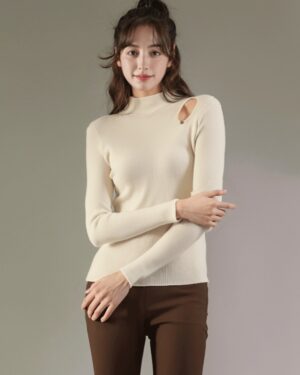 Chic Hollow Design Knit Sweater Top