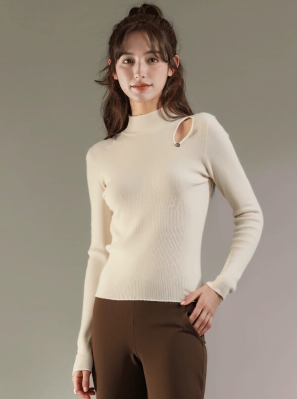 Chic Hollow Design Knit Sweater Top - Image 2