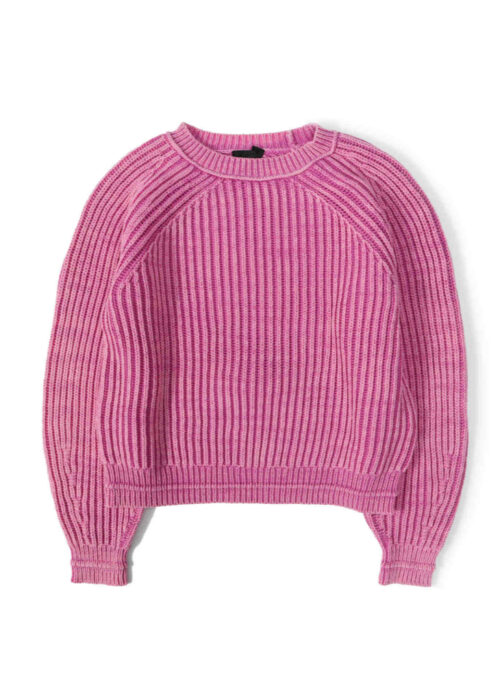 Pink Crewneck Ribbed Knit Sweater | Jin - BTS