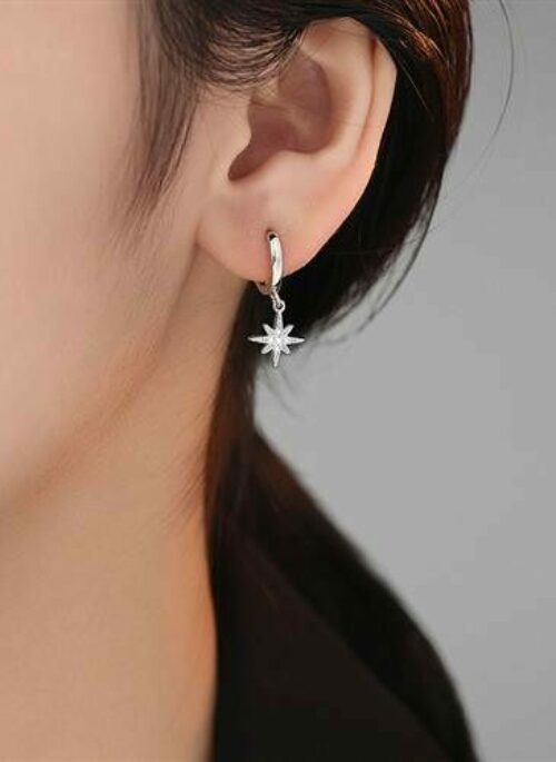 Silver Sparkle Star Earrings | Lia - ITZY