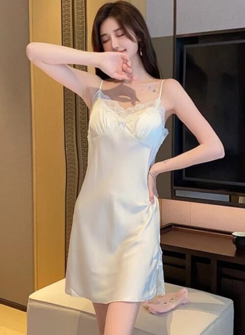 White Lace Neckline Sling Dress | Miyeon – (G)I-DLE