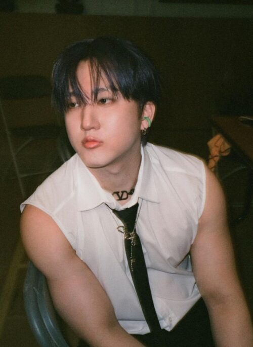 White Sleeveless Button Shirt | Changbin - Stray Kids