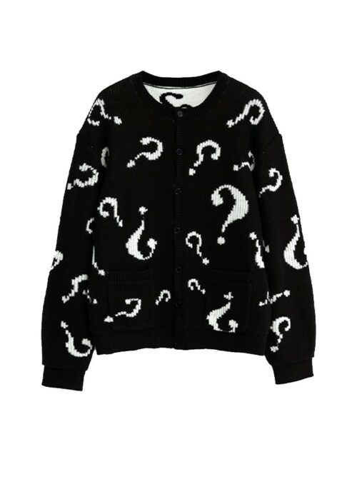 Black Question Mark Logo Cardigan | Rose - BlackPink