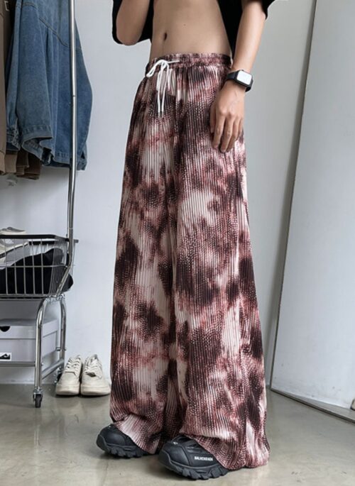 Brown Tie-Dye Mopping Pants | Jennie - BlackPink