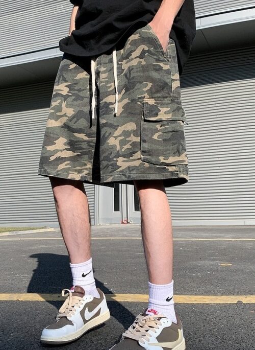 Green Camouflage Cargo Shorts | Jay - Enhypen