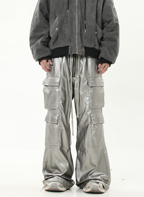 Metallic Grey Cargo Pants | Jongho - ATEEZ