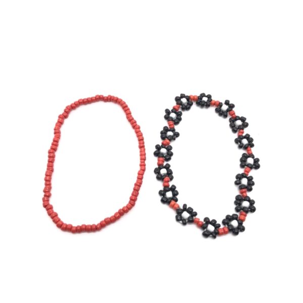 Red And Black Beaded Bracelet Set | Taehyung - BTS