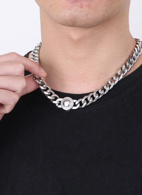 Silver Curb Chain Necklace | Hyunjin - Stray Kids