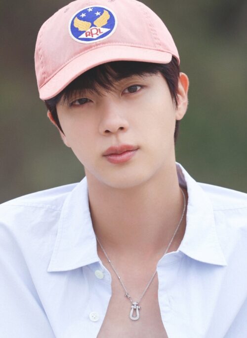 Silver U-Pendant Crystal Accent Necklace | Jin - BTS