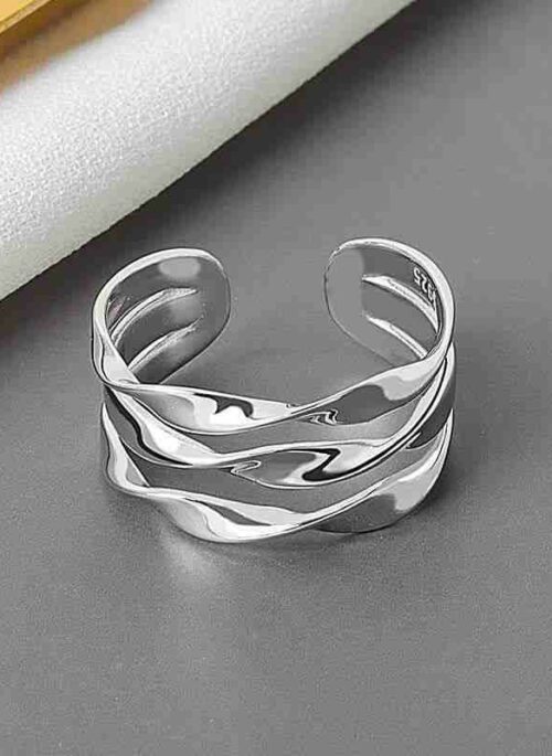 Silver Wavy Band Open Ring | Seungmin - Stray Kids