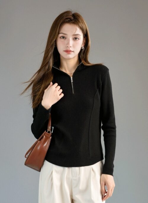 Thick Slim Fit High Neck Sweater