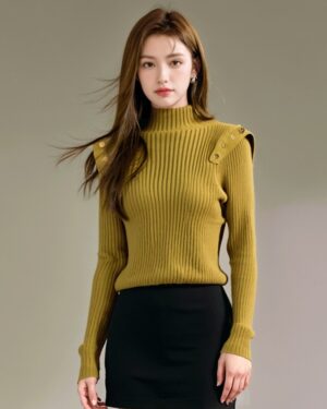 Green French Style Knit Sweater