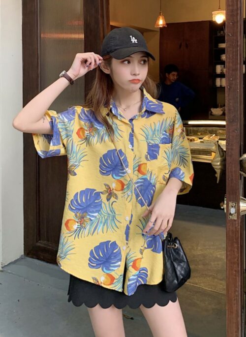 Yellow Tropical Print Shirt | Jin - BTS