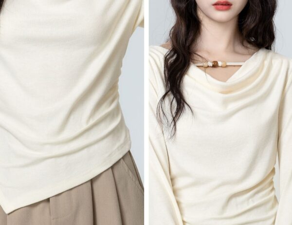 Asymmetrical Vneck Long Sleeve Top - Image 5