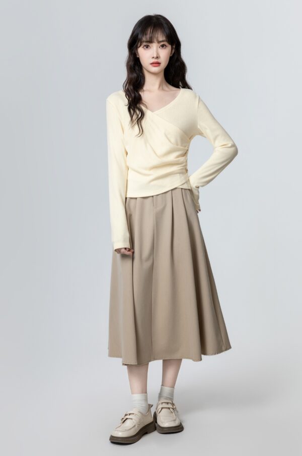 Asymmetrical Vneck Long Sleeve Top - Image 7