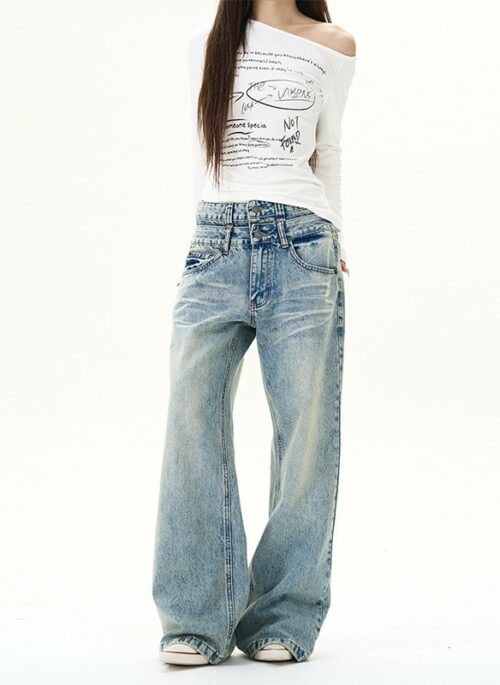 Blue Layered Illusion Denim Jeans | Heeseung - Enhypen