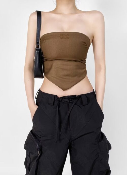 Brown Triangle Tube Top | Yunjin - Le Sserafim