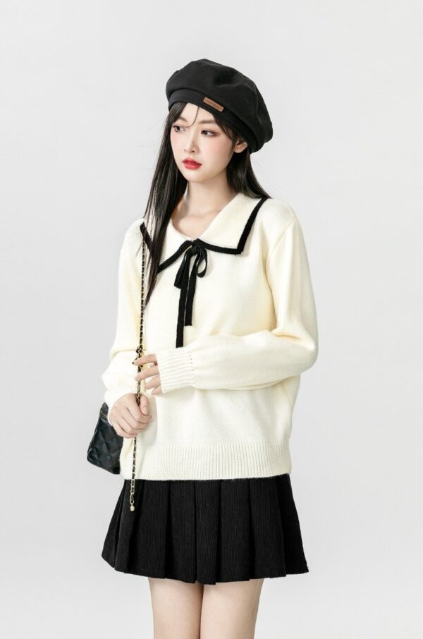 Chic Bow Knit Sweater Top - Image 4