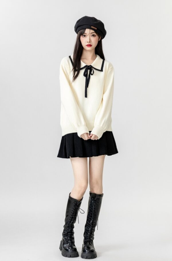 Chic Bow Knit Sweater Top - Image 6