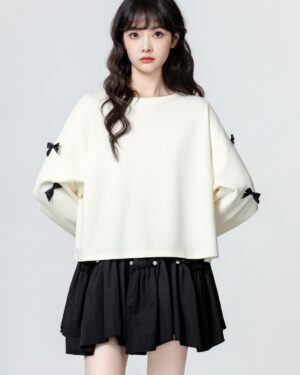 Chic Bow Loose Pullover Top