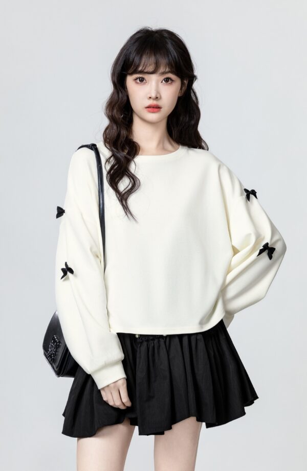 Chic Bow Loose Pullover Top - Image 2