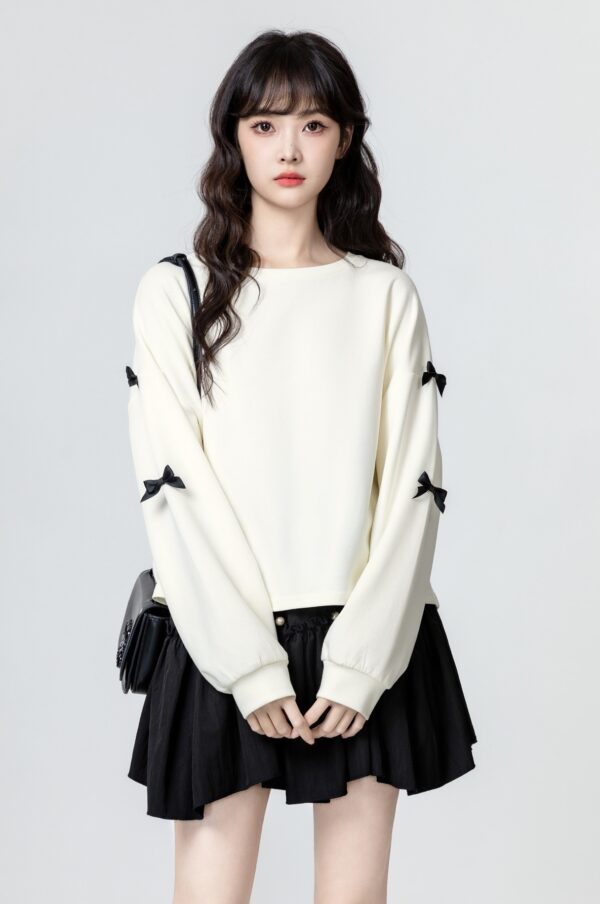 Chic Bow Loose Pullover Top - Image 3