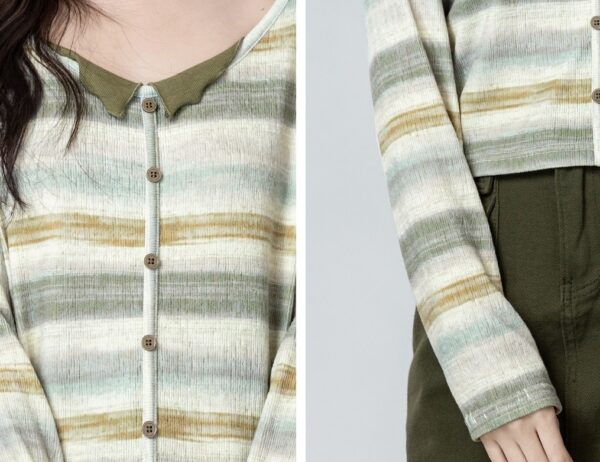 Color Block Striped Long Sleeve Top - Image 8