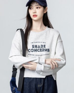 Heather Gray Asymmetrical Crewneck Sweatshirt