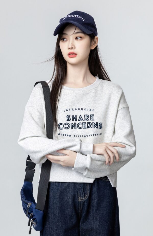 Heather Gray Asymmetrical Crewneck Sweatshirt