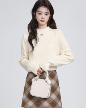 Knitted Fleece Lined Sweater Top