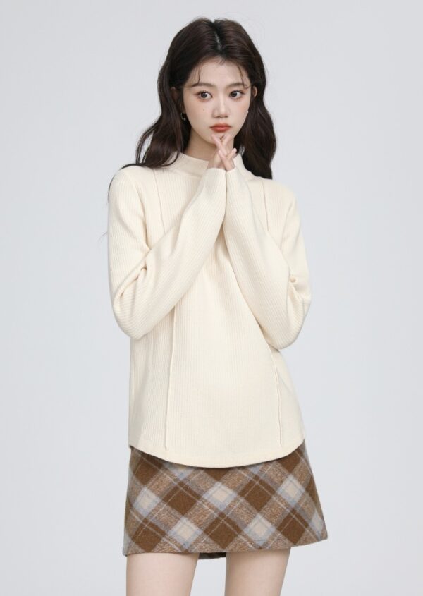 Knitted Fleece Lined Sweater Top - Image 2