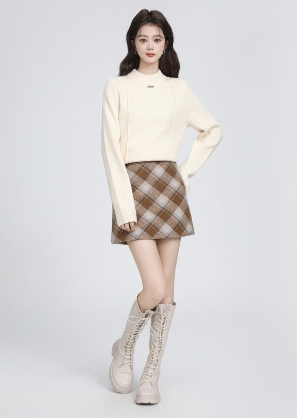 Knitted Fleece Lined Sweater Top - Image 6