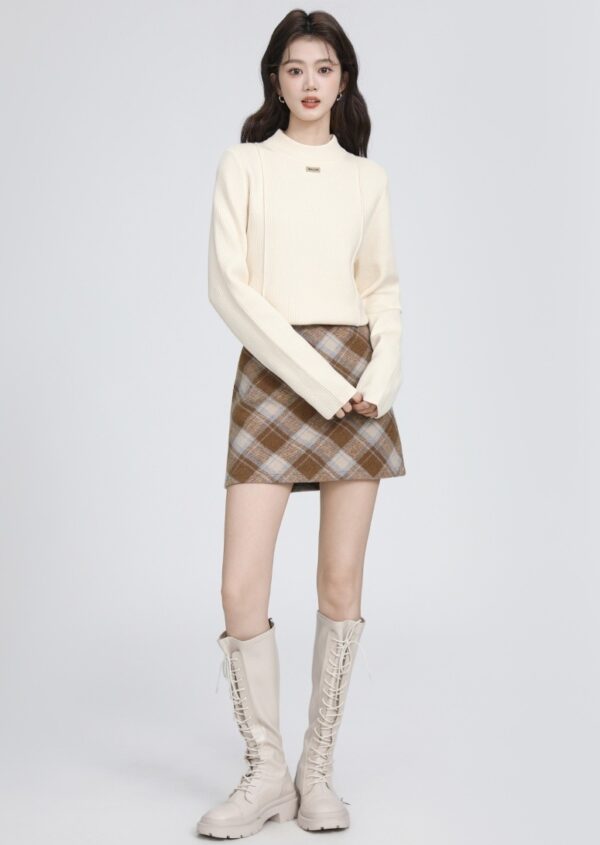 Knitted Fleece Lined Sweater Top - Image 7