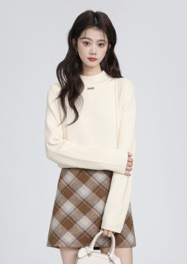 Knitted Fleece Lined Sweater Top - Image 5