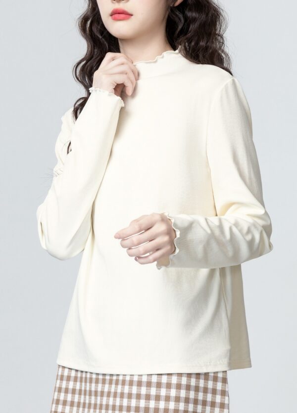 Mock Neck Ruffled Long Sleeve Top - Image 2