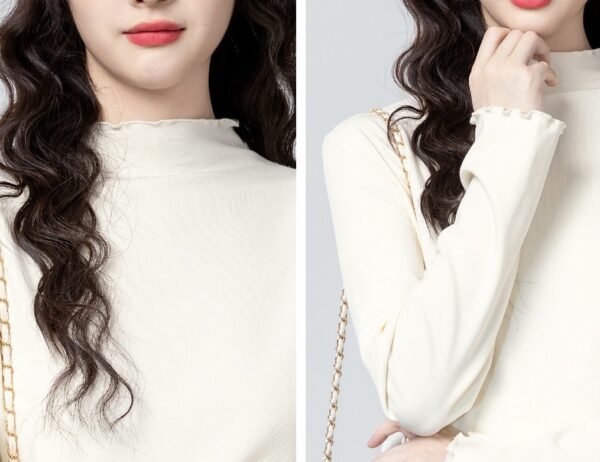 Mock Neck Ruffled Long Sleeve Top - Image 6