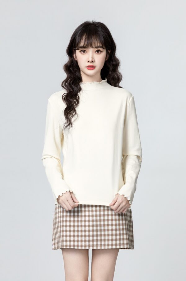 Mock Neck Ruffled Long Sleeve Top - Image 4