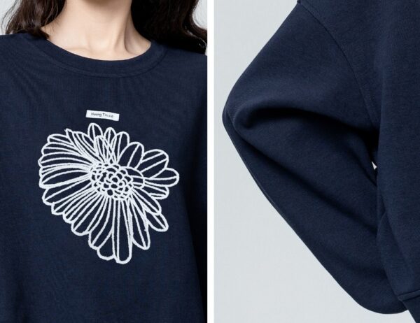 Vintage Floral Embroidered Pullover Sweatshirt - Image 6