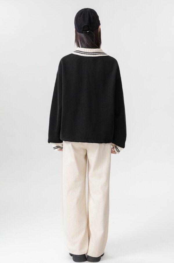 Vintage High Neck Pullover Sweatshirt - Image 5