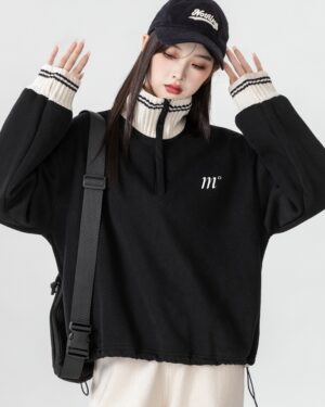 Vintage High Neck Pullover Sweatshirt