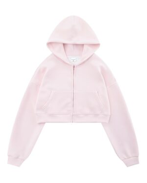 Baby Pink Short Hooded Jacket | Yunah - ILLIT